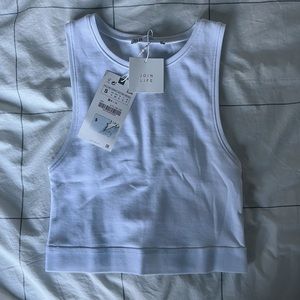 Zara white crop top